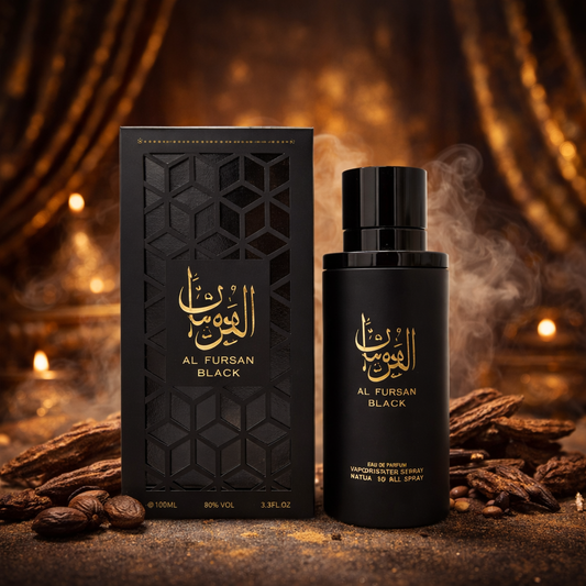 Al Fursan Black 100ml EDP bottle by Aura Fragrances - Intense long lasting perfume for men