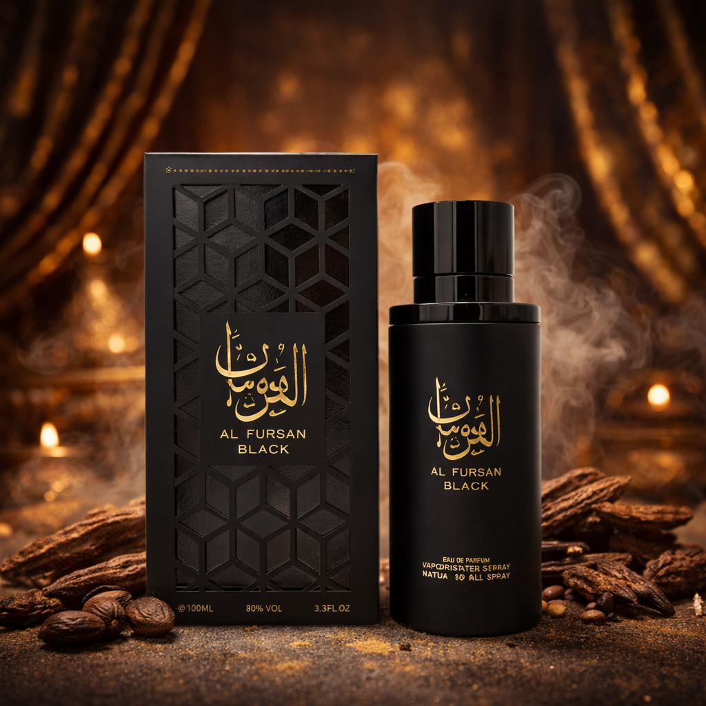 Al Fursan Black 100ml EDP bottle by Aura Fragrances - Intense long lasting perfume for men
