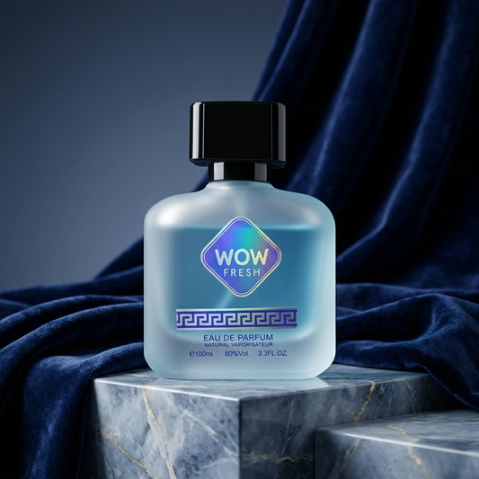 Aura Fragrances Wow Fresh 100ml EDP bottle - Long lasting fresh summer perfume for men